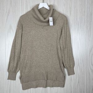 Loft Turtleneck Sweater Knit Long Sleeve Women's Tan Size S NWT